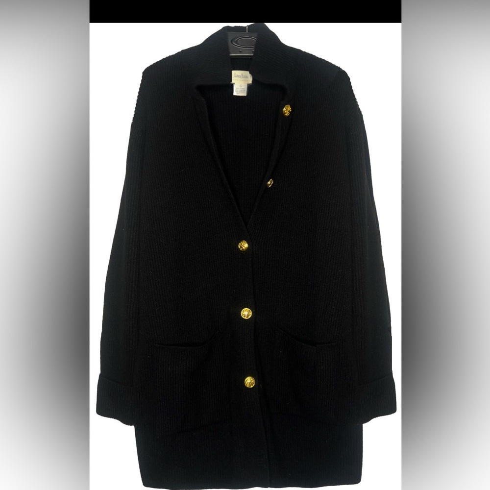 100% vintage Cashmere Black Cardigan Jacket Neiman Marcus